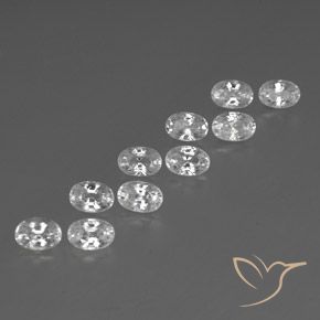 Pedras preciosas de Zircão Branco natural de 8.29 ct, oval, VVS-VS