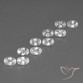 Pedras preciosas de Zircão Branco natural de 8.84 ct, oval, VVS-VS