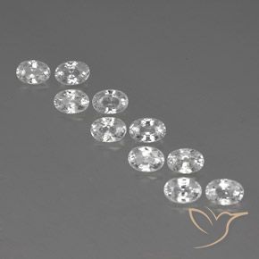 8.30ctw Natural Branco Zircão, oval, VVS-VS