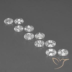 7.20ctw Natural Branco Zircão, oval, VVS-VS