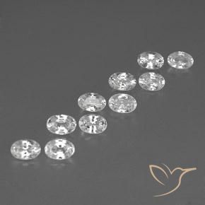 Pedras preciosas de Zircão Branco natural de 7.20 ct, oval, VVS-VS