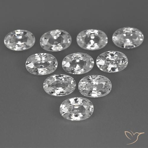 7.54ctw Natural Branco Zircão, oval, VVS-VS