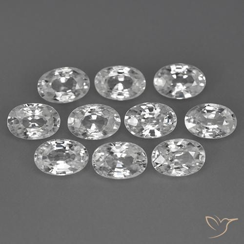 Pedras preciosas de Zircão Branco natural de 7.54 ct, Corte Oval, VVS-VS