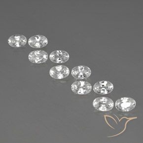 8.14ctw Natural Branco Zircão, oval, VVS-VS