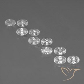 8.29ctw Natural Branco Zircão, oval, VVS-VS