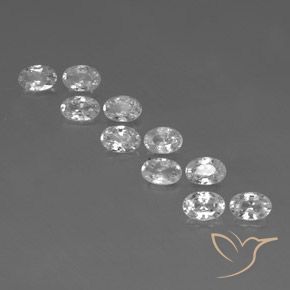 6.86ctw Natural Branco Zircão, oval, VVS-VS