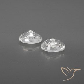 Pedras preciosas de zircão branco natural de 1,62 ct, corte oval, VVS