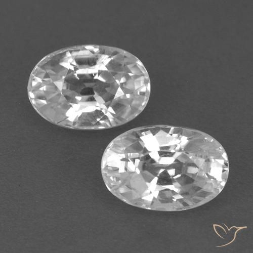 1.72ctw Natural Branco Zircão, oval, VVS-VS