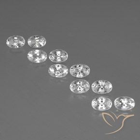 8.67ctw Natural Branco Zircão, oval, VVS-VS