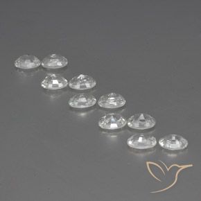 Pedras preciosas de Zircão Branco natural de 7.91 ct, oval, VVS-VS