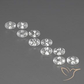 8.40ctw Natural Branco Zircão, oval, VVS-VS