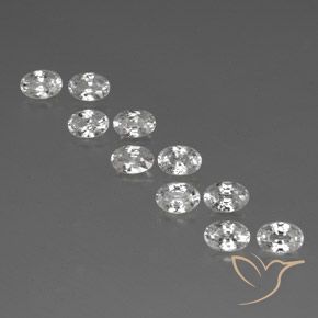 7.78ctw Natural Branco Zircão, oval, VVS-VS