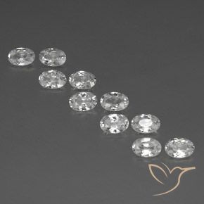 6.92ctw Natural Branco Zircão, oval, VVS-VS