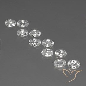 7.74ctw Natural Branco Zircão, oval, VVS-VS