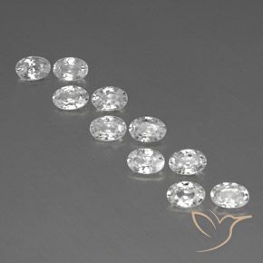 7.18ctw Natural Branco Zircão, oval, VVS-VS