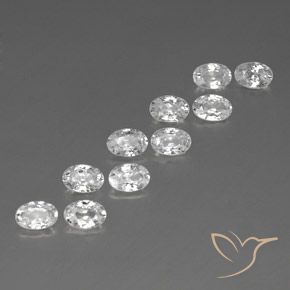 Pedras preciosas de Zircão Branco natural de 7.18 ct, oval, VVS-VS