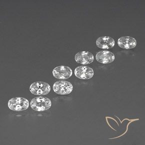 Pedras preciosas de Zircão Branco natural de 8.35 ct, oval, VVS-VS