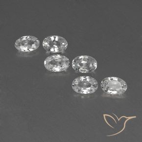 4.06ctw Natural Branco Zircão, oval, VVS-VS
