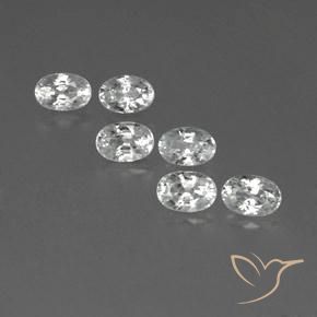 5.03ctw Natural Branco Zircão, oval, VVS-VS