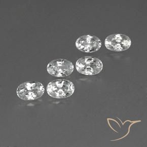 Pedras preciosas de Zircão Branco natural de 5.03 ct, oval, VVS-VS