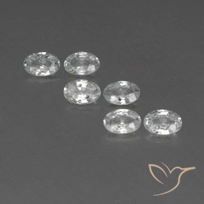 3.93ctw Natural Branco Zircão, oval, VVS-VS