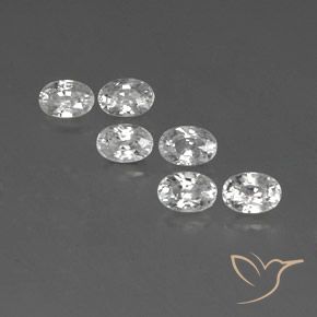 5.24ctw Natural Branco Zircão, oval, VVS-VS