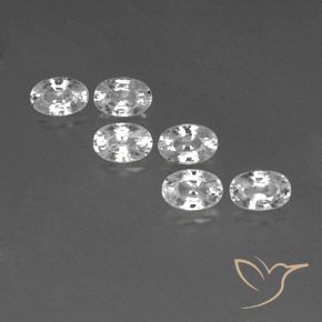 4.95ctw Natural Branco Zircão, oval, VVS-VS