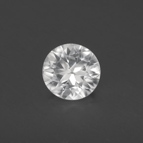 Zircão branco natural 0,81ct, corte redondo, VVS-VS