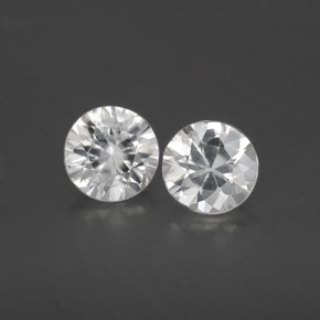 Pedras preciosas de zircão branco natural de 1,75 ct, corte redondo, VS