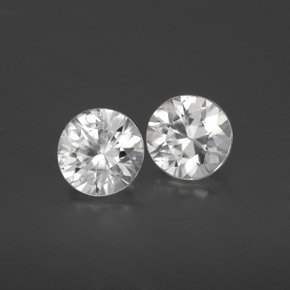 Pedras preciosas de zircão branco natural de 1,75 ct, corte redondo, VS
