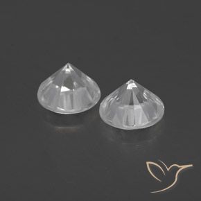 Pedras preciosas de Zircão Branco natural de 1.95 ct, Redondo, VVS