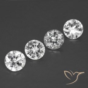 Pedras preciosas de Zircão Branco natural de 3.36 ct, Redondo, VVS-VS
