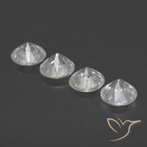 Pedras preciosas de Zircão Branco natural de 3.36 ct, Redondo, VVS-VS