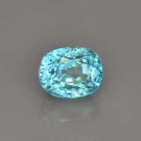 Zircão Azul Natural 4.15ct, Corte Oval, VVS-VS