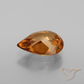 Zircão Laranja médio-escuro Natural 1.40ct, Formato de pêra, VVS