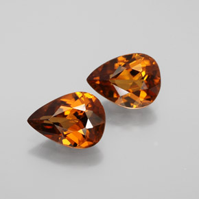 Pedras preciosas de zircão laranja natural de 3,21 ct, formato de pêra, VVS