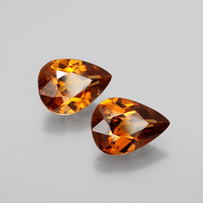 Pedras preciosas de zircão laranja natural de 3,21 ct, formato de pêra, VVS