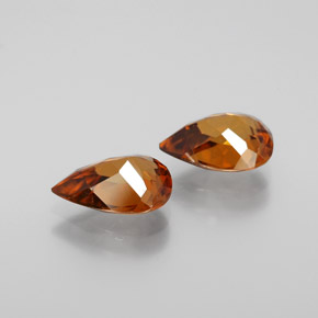 Pedras preciosas de zircão laranja natural de 3,21 ct, formato de pêra, VVS