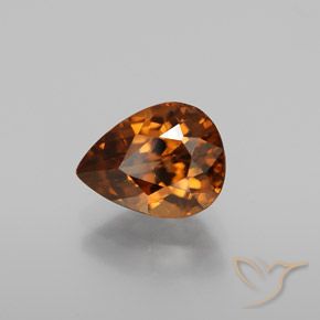 Zircão terra laranja Natural 2.15ct, Formato de pêra, VVS