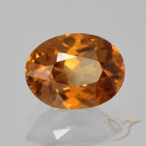 Zircão Laranja médio-escuro Natural 1.77ct, oval, VVS