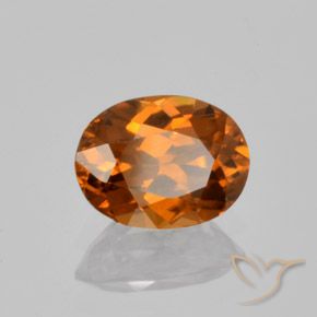Zircão Laranja Profundo Natural 1.53ct, oval, VVS