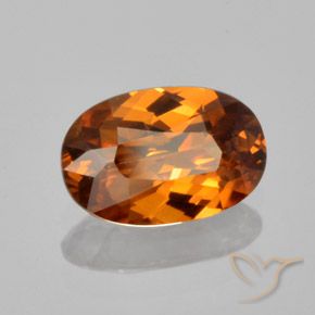 Zircão Laranja Marrom Profundo Natural 1.67ct, oval, VVS-VS