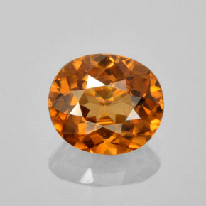 Zircão laranja natural 1,55ct, corte oval, VVS