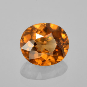 Zircão laranja natural 1,55ct, corte oval, VVS