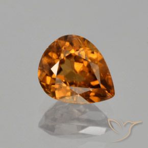 1.79ct Natural Laranja médio-escuro Zircão, Formato de pêra, VVS-VS