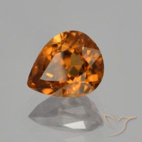 Zircão Laranja médio-escuro Natural 1.79ct, Formato de pêra, VVS-VS
