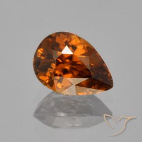 1.87ct Natural Laranja Marrom Profundo Zircão, Formato de pêra, VVS