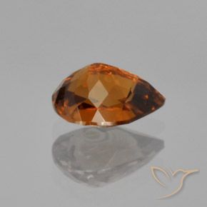 Zircão Laranja Marrom Profundo Natural 1.87ct, Formato de pêra, VVS