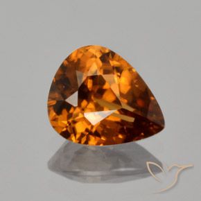 1.98ct Natural Laranja médio-escuro Zircão, Formato de pêra, VVS-VS
