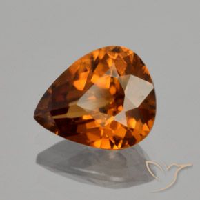 Zircão Laranja médio-escuro Natural 1.98ct, Formato de pêra, VVS-VS
